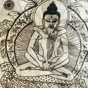Artistic Black and White Meditation Tapestry